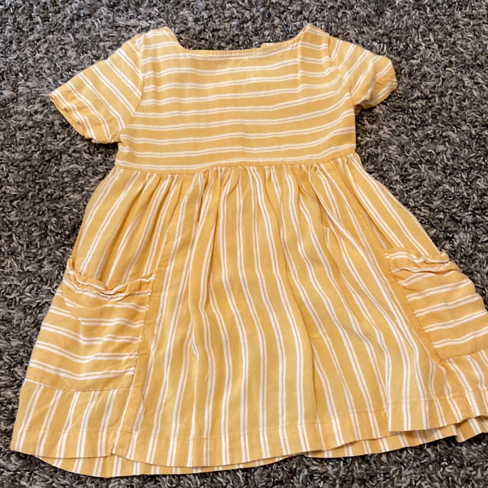 2T short sleeve yellow dress with zipper